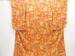 大正ロマン　家屋風景模様着物